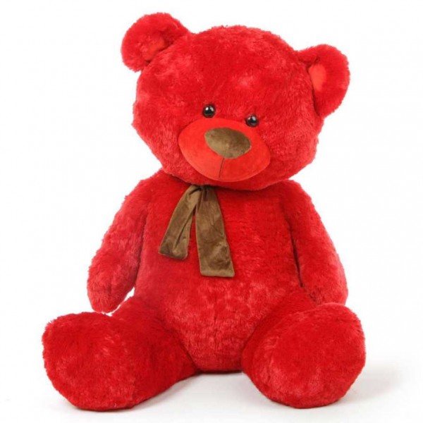 Red 5 Feet Big Teddy Bear with muffler